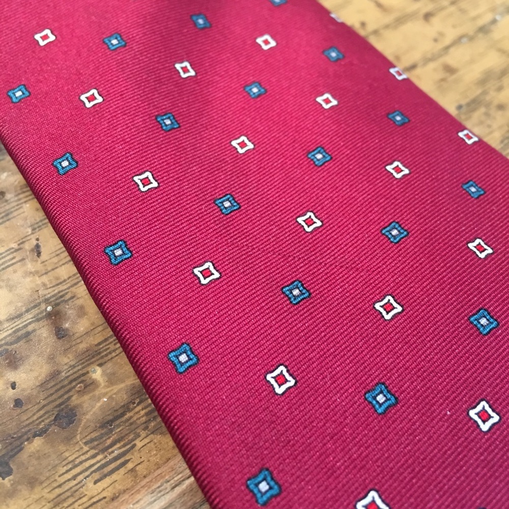 Christian Dior Red Pattern Mens Tie - Picture 5 of 8